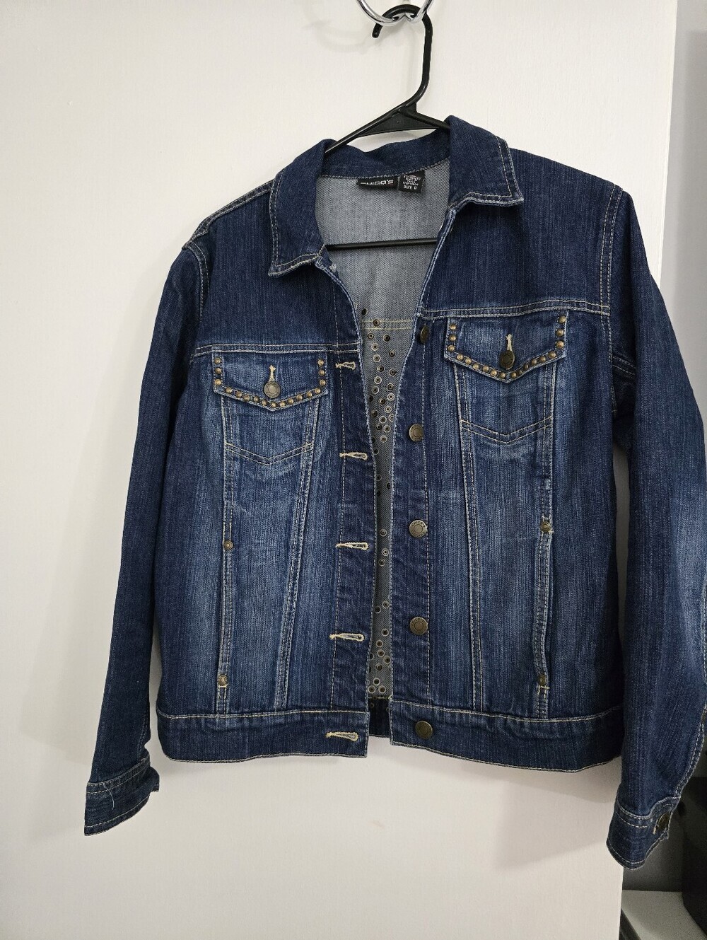 Chicco Dark Blue Denim Jacket with Stud Accent